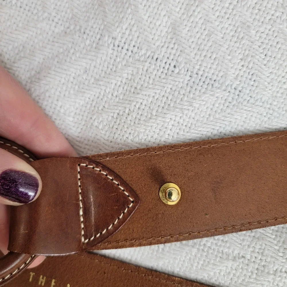 VTG The Limited NWOT Brown Italian Leather Wide‎ Waist Belt Medium O-Ring Boho